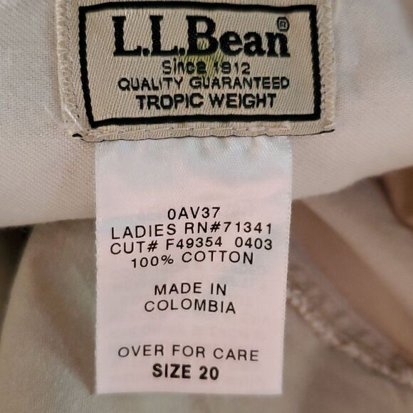 Vintage L.L. Bean tan khaki hiking cargo shorts size 20 - Picture 7 of 7